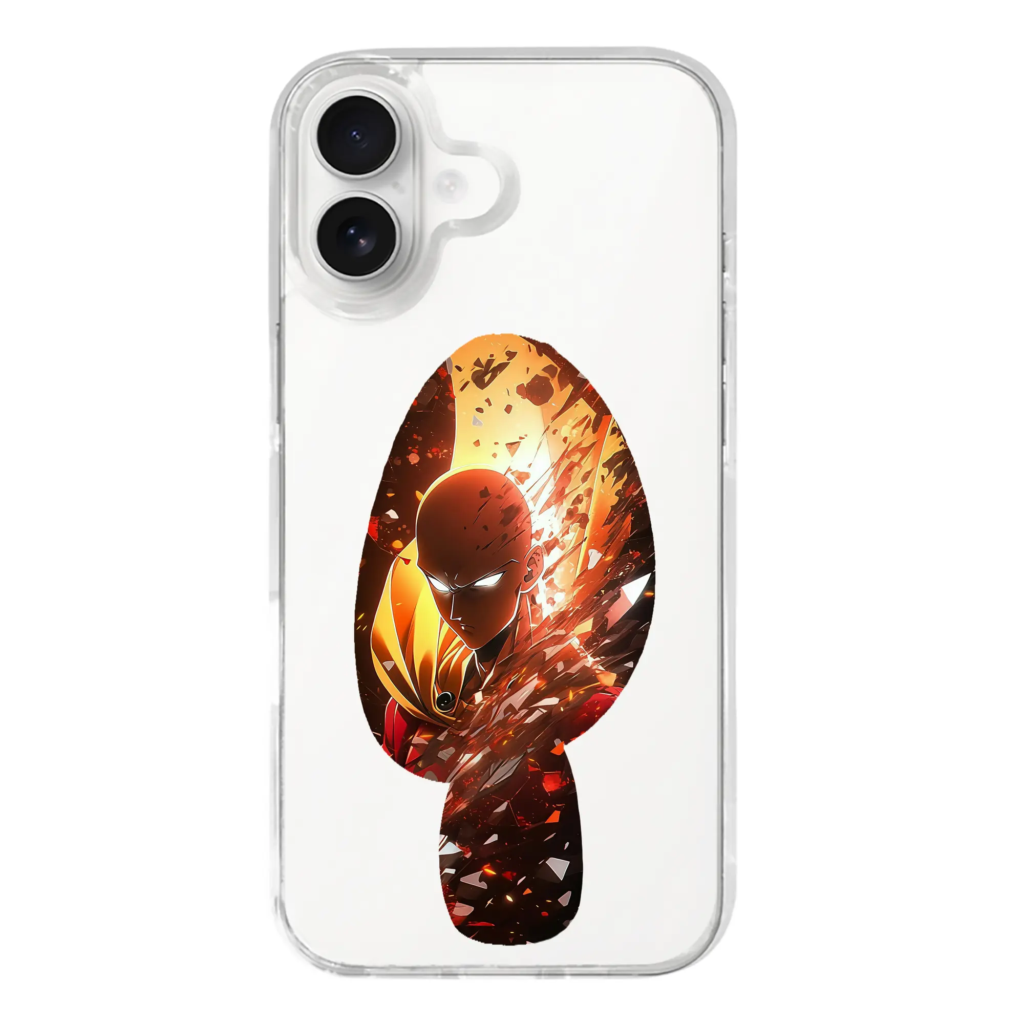 ワンパンマン グッズ サイタマ - iPhone 17シリーズ 透明スマホケース – 薄型・耐衝撃・精密フィット保護カバー